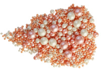 Драже Жемчуг, взорванные зёрна риса в глазури, Жемчуг.персик серебро , 80 г